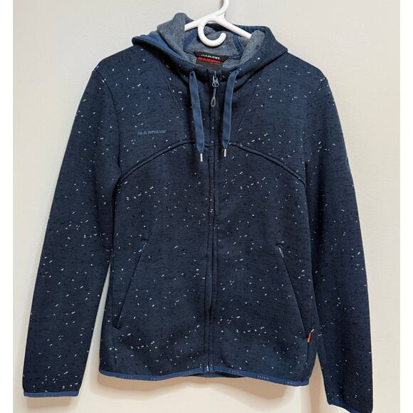 Womens Small MAMMUT CHAMUERA Hooded Jacket Sweatshirt hoodie Teal Blue - Picture 2 of 6